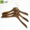 Men clothing store flat hook wood clothes hanger custom logo